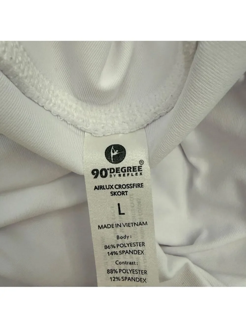 90 Degree by Reflex Airlux Crossfire White Tennis Skort Size L